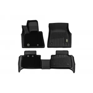 Tappetini in gomma e moquette 2 in 1 adatti per BMW X6 G06 dopo il 2019 della serie Frogum 5D Race Rock, set da 3 pezzi, colore nero-image-6232788