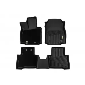 Tappetini in gomma e moquette 2 in 1 adatti per Lexus NX, PHeV dopo il 2021, set da 3 pezzi, colore nero della serie Frogum 5D Race Rock-image-6232802