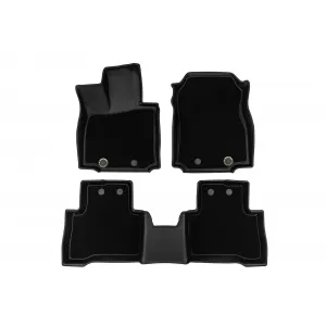 Tappetini in gomma e moquette 2 in 1 adatti per Lexus NX, PHeV dopo il 2021, set da 3 pezzi, colore nero della serie Frogum 5D Race Rock-image-6232803