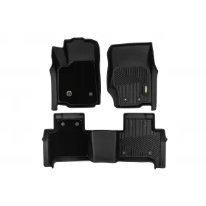 Tapis en caoutchouc et moquette 2 en 1 adaptés pour Jeep Grand Cherokee 4xe après 2021 de la série Frogum 5D Race Rock, ensemble de 3 pièces, couleur noire-image-6232816