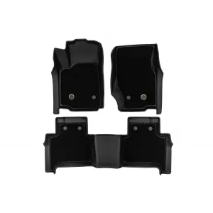 Tapis en caoutchouc et moquette 2 en 1 adaptés pour Jeep Grand Cherokee 4xe après 2021 de la série Frogum 5D Race Rock, ensemble de 3 pièces, couleur noire-image-6232817