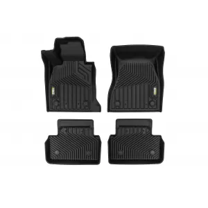 Tappetini in gomma e moquette 2 in 1 adatti per BMW 5 Series G60 sedan dopo il 2023, set da 4 pezzi, colore nero della serie Frogum 5D Race Rock-image-6232841