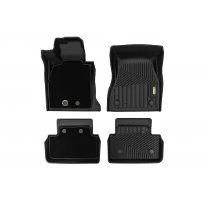 Tappetini in gomma e moquette 2 in 1 adatti per BMW 5 Series G60 sedan dopo il 2023, set da 4 pezzi, colore nero della serie Frogum 5D Race Rock-image-6232842