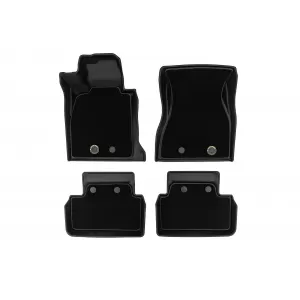 Tappetini in gomma e moquette 2 in 1 adatti per BMW 5 Series G60 sedan dopo il 2023, set da 4 pezzi, colore nero della serie Frogum 5D Race Rock-image-6232843