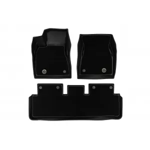 Tappetini in gomma e moquette 2 in 1 adatti per Tesla Model 3 dopo il 2023 della serie Frogum 5D Race Rock, set da 3 pezzi, colore nero-image-6232850