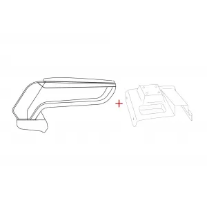 Rati Armrest model Armster S with black eco leather suitable for Volkswagen Caddy 2004-2020