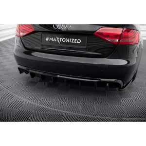 Diffusore Maxton Design adatto per paraurti posteriore standard di Audi A4 B8 sedan, wagon 2007-2011, verniciato di nero-image-6235580