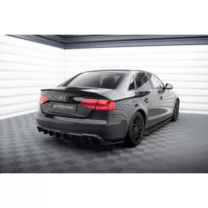 Diffusore Maxton Design adatto per paraurti posteriore standard di Audi A4 B8 sedan, wagon 2007-2011, verniciato di nero-image-6235582