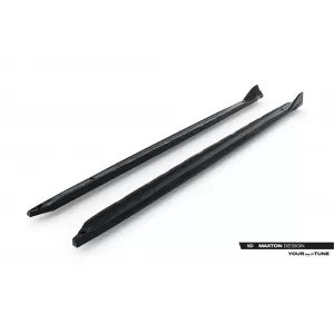 Additifs Maxton Design version 2 adaptés pour jupes latérales de type S-line sur Audi A6 S-Line C9 Avant après 2025, laque noire-image-6235650