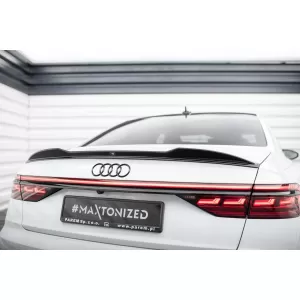 Spoiler 3D Maxton Design adatto per il bagagliaio di Audi A8, A8 S-Line, S8 D5 2017-2021, verniciato nero-image-6235744
