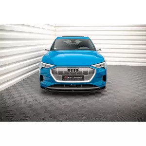 Maxton Design version 1 spoiler suitable for front bumper of Audi E-tron 2018-2022, black lacquer