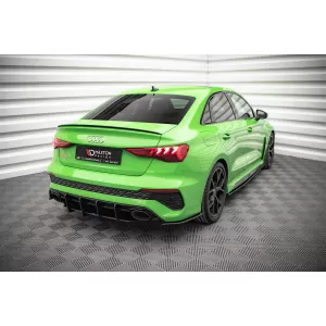 Maxton Design side extensions suitable for rear RS bumper of Audi RS3 sedan after 2020, matte black