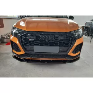 Maxton Design version 2 spoiler suitable for front bumper of Audi RSQ8 MK1 after 2019, black lacquer