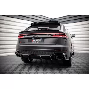Diffusore Maxton Design adatto per paraurti posteriore di Audi RSQ8 MK1 dopo il 2019, verniciato di nero-image-6235899