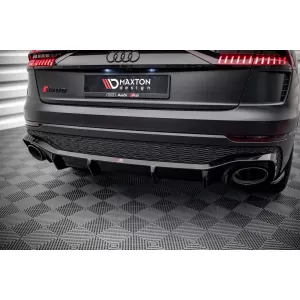 Diffusore Maxton Design adatto per paraurti posteriore di Audi RSQ8 MK1 dopo il 2019, verniciato di nero-image-6235900