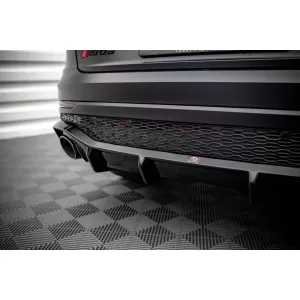 Diffusore Maxton Design adatto per paraurti posteriore di Audi RSQ8 MK1 dopo il 2019, verniciato di nero-image-6235901
