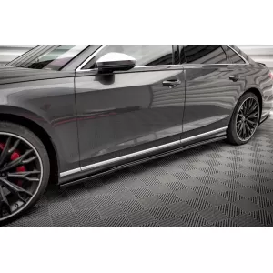 Maxton Design additives suitable for Audi S8 D5 side skirts after 2019, black lacquer