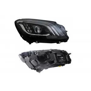 Un pacchetto di design tipo S63 adatto per Mercedes S-Class W222 2017-2020, con fari, fanali posteriori, minigonne per passo lungo-image-6235954
