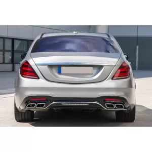 Un pacchetto di design tipo S63 adatto per Mercedes S-Class W222 2017-2020, con fari, fanali posteriori, minigonne per passo lungo-image-6235964