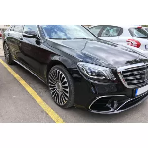 Un pacchetto di design tipo S63 adatto per Mercedes S-Class W222 2017-2020, con fari, fanali posteriori, minigonne per passo lungo-image-6235967