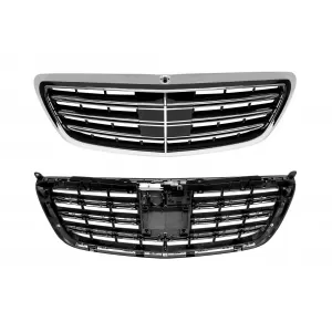 Un pacchetto di design tipo S63 adatto per Mercedes S-Class W222 2017-2020, con fari, fanali posteriori, griglia, senza minigonne laterali-image-6235983