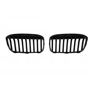 Black kidney grilles suitable for BMW Series 2 F45, F46 2017-2019 with single slats