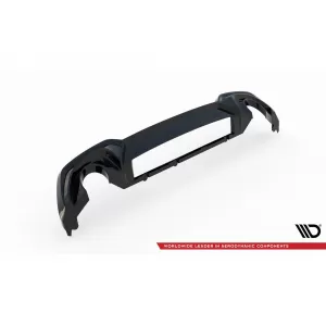 Diffusore Maxton Design adatto per paraurti posteriore di BMW 3 Series G20 sedan, G21 touring con pacchetto M 2018-2022, verniciato di nero, adatto per veicoli con gancio di traino-image-6236142