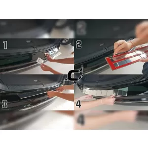 Protezione paraurti posteriore Avisa adatta per BMW X6 (2014–2019), cromo-image-6236156