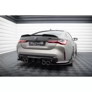 Diffusore Maxton Design adatto per paraurti posteriore di BMW M4 G82 Coupé, G83 Cabriolet, M3 G80 Sedan, G81 Touring dopo il 2021 -oo--oo-, verniciato nero-image-6236160