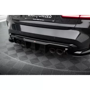 Diffusore Maxton Design adatto per paraurti posteriore di BMW M4 G82 Coupé, G83 Cabriolet, M3 G80 Sedan, G81 Touring dopo il 2021 -oo--oo-, verniciato nero-image-6236165