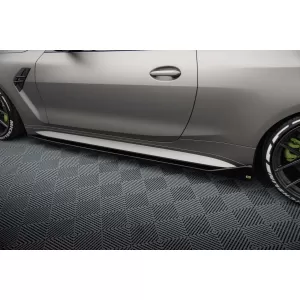 Additivi Maxton Design versione 3 adatti per minigonne laterali tipo CSL per BMW M4 G82 dopo il 2021, laccato nero-image-6236169