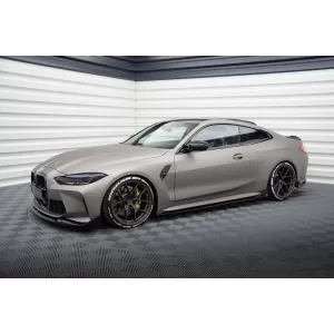 Additivi Maxton Design versione 3 adatti per minigonne laterali tipo CSL per BMW M4 G82 dopo il 2021, laccato nero-image-6236170