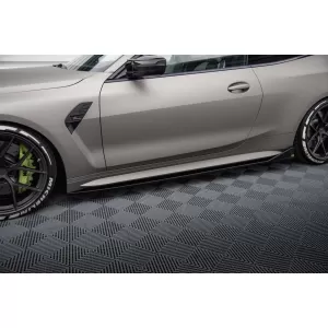Additivi Maxton Design versione 3 adatti per minigonne laterali tipo CSL per BMW M4 G82 dopo il 2021, laccato nero-image-6236171