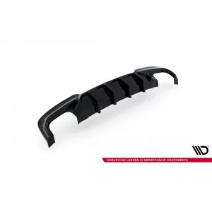 Diffusore Maxton Design versione 2 adatto per paraurti posteriore della BMW Serie 5 F10 con pacchetto M 2010-2017, per la versione con due scarichi doppi, laccato nero-image-6236175