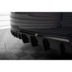 Diffusore Maxton Design versione 2 adatto per paraurti posteriore della BMW Serie 5 F10 con pacchetto M 2010-2017, per la versione con due scarichi doppi, laccato nero-image-6236177