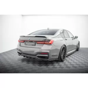 Spoiler Maxton Design versione 2 adatto per paraurti posteriore della BMW Serie 7 G11 con pacchetto M 2019-2022, verniciato nero-image-6236199