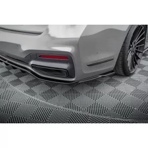 Spoiler Maxton Design versione 2 adatto per paraurti posteriore della BMW Serie 7 G11 con pacchetto M 2019-2022, verniciato nero-image-6236201