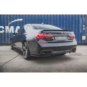 Maxton Design additive with vertical ribs for diffuser suitable for rear M-Technik bumper on BMW 7 Series G11 2015-2018, black lacquer