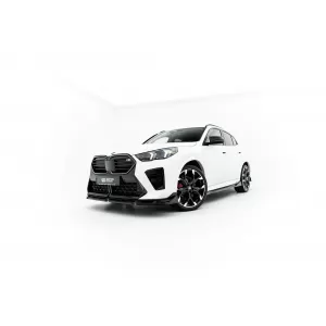 Spoiler Maxton Design adatto per paraurti anteriore di BMW X2 U10 con pacchetto M dopo il 2023, verniciato di nero-image-6236272
