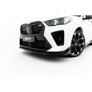 Spoiler Maxton Design adatto per paraurti anteriore di BMW X2 U10 con pacchetto M dopo il 2023, verniciato di nero-image-6236276