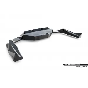 Spoiler Maxton Design adatto per paraurti posteriore di BMW X2 M package U10 dopo il 2023, verniciato di nero-image-6236279