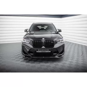 Spoiler Maxton Design versione 2 adatto per paraurti anteriore di BMW X3 F97 dopo il 2021, laccato nero-image-6236331