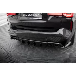 Diffusore Maxton Design adatto per paraurti posteriore M su BMW X3 F97 dopo il 2021 -oo--oo-, verniciato nero-image-6236343