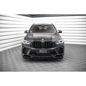 Maxton Design version 1 spoiler suitable for front bumper of BMW X5M F95 after 2018, black lacquer
