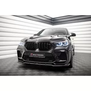 Maxton Design version 1 spoiler suitable for front bumper of BMW X6M F96 after 2020, black lacquer