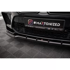 Maxton Design version 1 spoiler suitable for front bumper of BMW X6M F96 after 2020, black lacquer