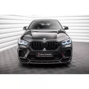 Spoiler versione 2 Maxton Design adatto per paraurti anteriore di BMW X6M F96 dopo il 2020, verniciato di nero-image-6236416