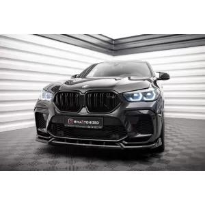 Spoiler versione 2 Maxton Design adatto per paraurti anteriore di BMW X6M F96 dopo il 2020, verniciato di nero-image-6236418