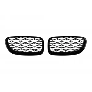 image-57-Diamond stílusú hűtőrács króm/fekete BMW 5-ös F10 sedan, F11 touring 2010-2017