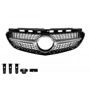 image-1-Króm/szürke diamond hűtőrács Mercedes E-osztály W212 2014-2016